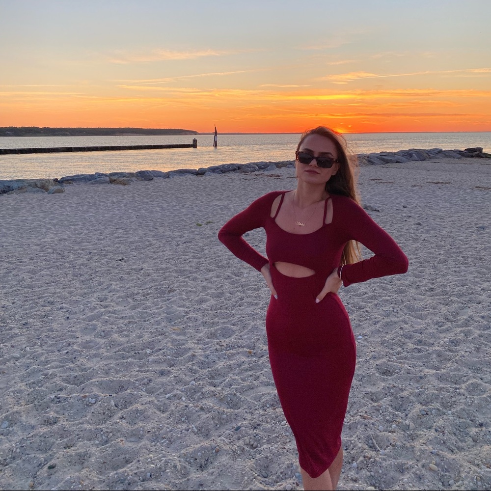 ASOS Design bolero cutout bra long sleeve midi dress - Picture 6 of 6